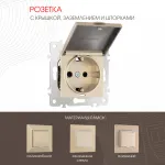 Розетка с заземлением, шторками и защитной крышкой, 16A 250V 203.41-1.shampan от ImperiumLoft