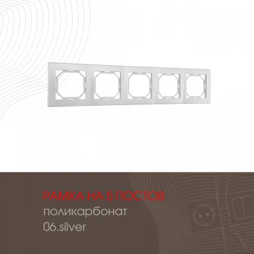 Рамка из поликарбоната на 5 постов 503.06-5.silver Рамка из поликарбоната на 5 постов 503.06-5.silver