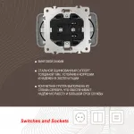 Розетка двойная с заземлением, 16A 250V 205.40-2.silver от ImperiumLoft