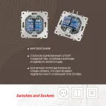Розетка телефонная RJ11 + интернет RJ45 203.44-1.silver от ImperiumLoft