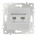 Розетка телефонная RJ11 + интернет RJ45 203.44-1.silver от ImperiumLoft
