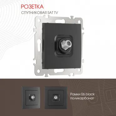 Розетка, SAT TV 206.42-1.black