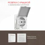 Розетка с заземлением, шторками и защитной крышкой, 16A 250V 206.41-1.silver от ImperiumLoft