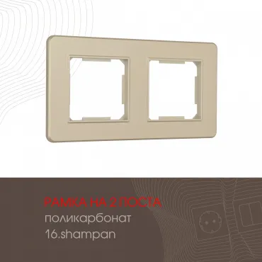 Рамка из поликарбоната на 2 поста 502.16-2.shampan Рамка из поликарбоната на 2 поста 502.16-2.shampan