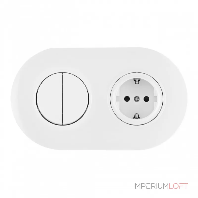 Выключатель круглый двухклавишный с розеткой, заземлением, шторками Arte Milano SET08-2-40-1-30-2 white от ImperiumLoft Выключатель круглый двухклавишный с розеткой, заземлением, шторками Arte Milano SET08-2-40-1-30-2 white от ImperiumLoft