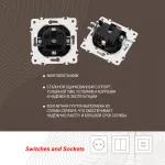 Розетка с заземлением, шторками и защитной крышкой, 16A 250V 205.41-1.shampan от ImperiumLoft