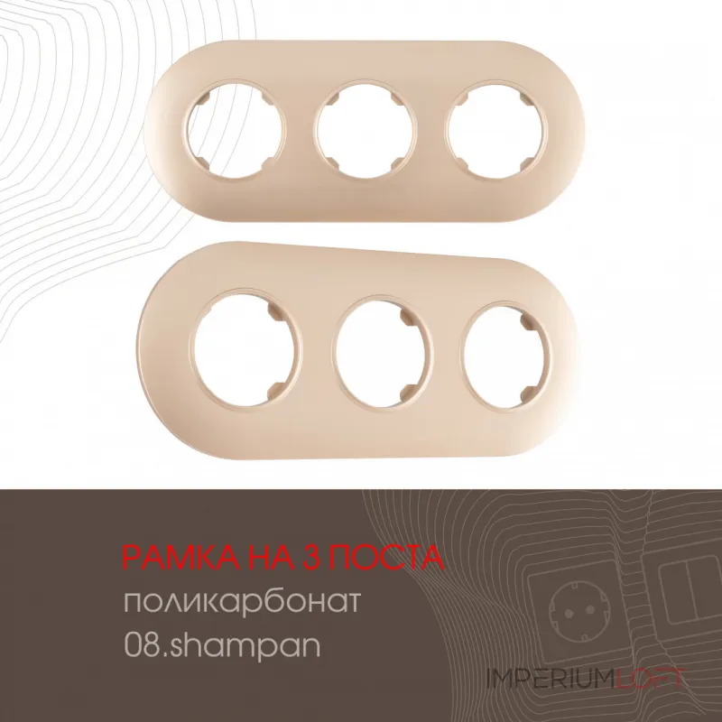 Рамка из поликарбоната на 3 поста 502.08-3.shampan от ImperiumLoft
