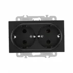 Розетка двойная с заземлением, 16A 250V 206.40-2.black от ImperiumLoft