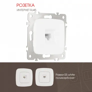 Розетка интернет, RJ45 205.45-1.white