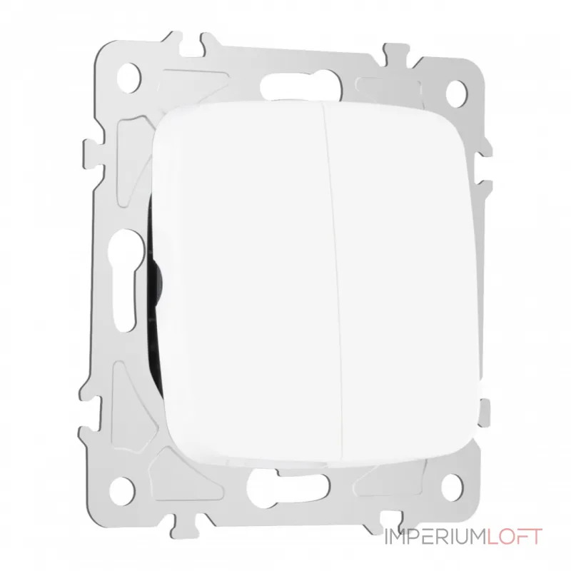 Выключатель двухклавишный проходной (на 2 направления), 10AX 250V 205.32-2.white от ImperiumLoft Выключатель двухклавишный проходной (на 2 направления), 10AX 250V 205.32-2.white от ImperiumLoft