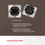 Выключатель двухклавишный проходной (на 2 направления), 10AX 250V 206.32-2.black от ImperiumLoft