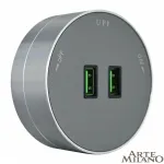 Трековая розетка, 2.1A 250V 380011TS/USBx2 Grey от ImperiumLoft