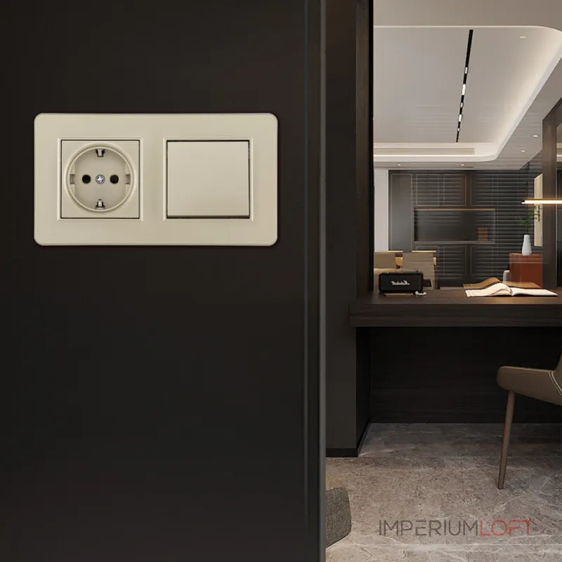 Выключатель одноклавишный с розеткой, заземлением, шторками Arte Milano SET16-2-40-1-30-1 shampan от ImperiumLoft Выключатель одноклавишный с розеткой, заземлением, шторками Arte Milano SET16-2-40-1-30-1 shampan от ImperiumLoft