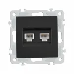 Розетка телефонная RJ11 + компьютерная RJ45 206.44-1.black от ImperiumLoft