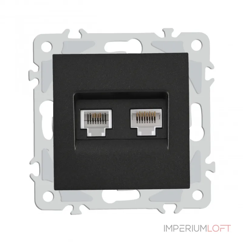 Розетка телефонная RJ11 + компьютерная RJ45 206.44-1.black от ImperiumLoft Розетка телефонная RJ11 + компьютерная RJ45 206.44-1.black от ImperiumLoft