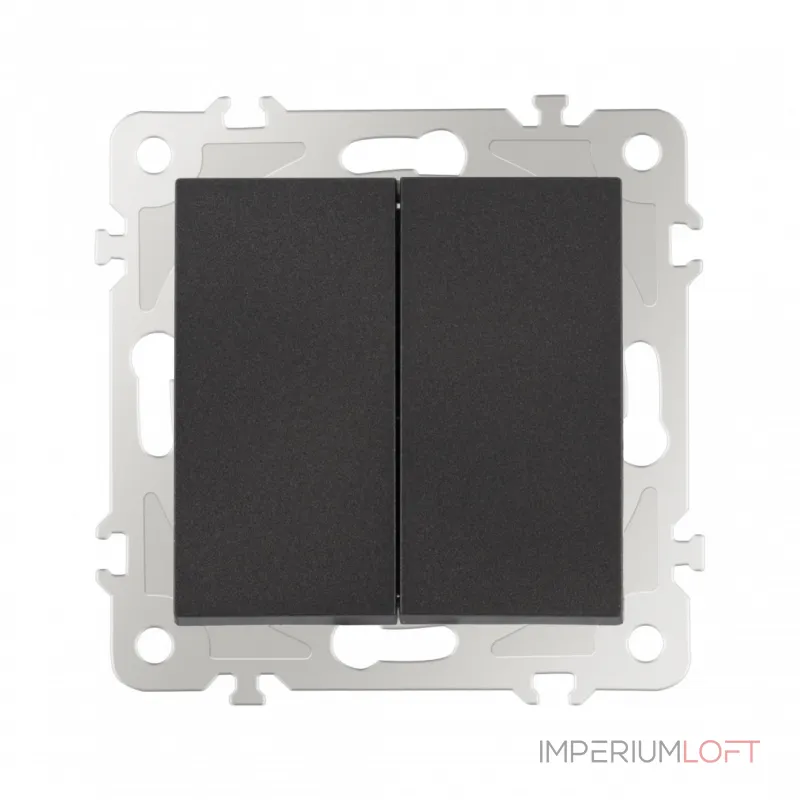 Выключатель двухклавишный проходной (на 2 направления), 10AX 250V 206.32-2.black от ImperiumLoft Выключатель двухклавишный проходной (на 2 направления), 10AX 250V 206.32-2.black от ImperiumLoft