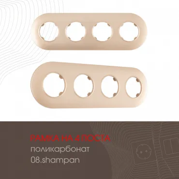 Рамка из поликарбоната на 4 поста 502.08-4.shampan Рамка из поликарбоната на 4 поста 502.08-4.shampan