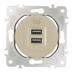 Розетка USB 2.1А+1А 202.46-1.shampan от ImperiumLoft