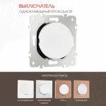 Выключатель одноклавишный проходной (на 2 направления), 10AX 250V 202.32-1.white от ImperiumLoft