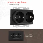 Розетка двойная с заземлением, 16A 250V 206.40-2.black от ImperiumLoft