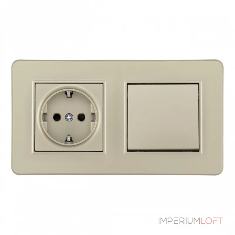 Выключатель одноклавишный с розеткой, заземлением, шторками Arte Milano SET16-2-40-1-30-1 shampan от ImperiumLoft Выключатель одноклавишный с розеткой, заземлением, шторками Arte Milano SET16-2-40-1-30-1 shampan от ImperiumLoft