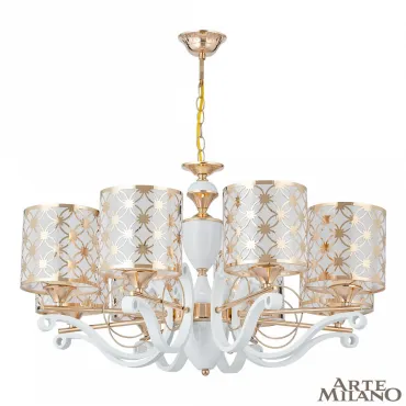 Подвесная люстра Arte Milano Florentia-3097 303097/8 Wh/Gd Подвесная люстра Arte Milano Florentia-3097 303097/8 Wh/Gd