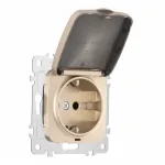 Розетка с заземлением, шторками и защитной крышкой, 16A 250V 205.41-1.shampan от ImperiumLoft