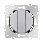Выключатель трёхклавишный, 10AX 250V 202.30-3.silver от ImperiumLoft