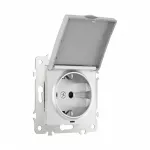 Розетка с заземлением, шторками и защитной крышкой, 16A 250V 206.41-1.silver от ImperiumLoft