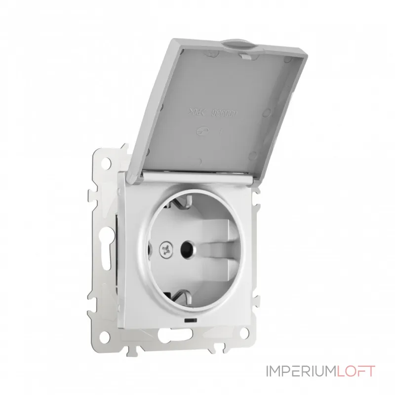 Розетка с заземлением, шторками и защитной крышкой, 16A 250V 206.41-1.silver от ImperiumLoft Розетка с заземлением, шторками и защитной крышкой, 16A 250V 206.41-1.silver от ImperiumLoft