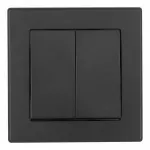 Выключатель двухклавишный с рамкой Arte Milano SET06-1-30-2 black от ImperiumLoft
