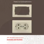 Розетка двойная с заземлением, 16A 250V 206.40-2.shampan от ImperiumLoft