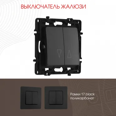 Выключатель жалюзи, 10A 250V 217.38-2.black