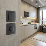 Выключатель двухклавишный с рамкой Arte Milano SET06-1-30-2 black от ImperiumLoft