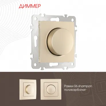 Диммер, 500W 206.48-1.shampan Диммер, 500W 206.48-1.shampan