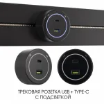 Трековая розетка, 3.1A 250V 399732TS/USB-Type-C Black от ImperiumLoft