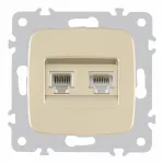 Розетка телефонная RJ11 + компьютерная RJ45 205.44-1.shampan от ImperiumLoft
