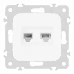 Розетка телефонная RJ11 + компьютерная RJ45 205.44-1.white от ImperiumLoft