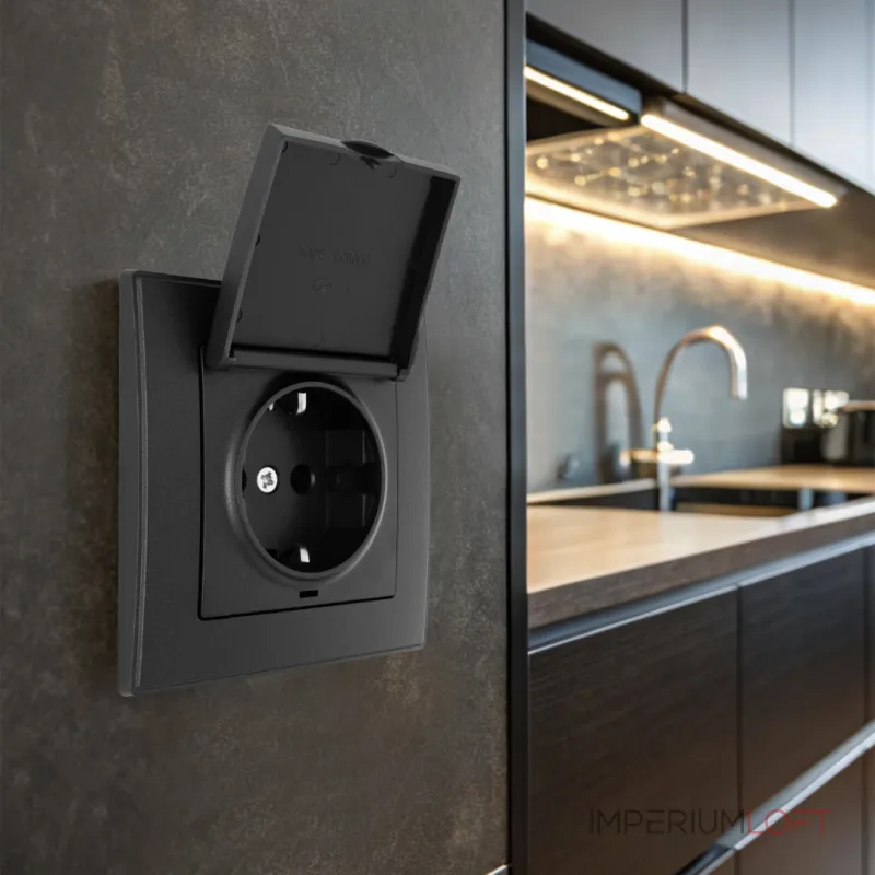 Комплект розетки с заземлением и шторками Arte Milano SET06-1-41-1 black от ImperiumLoft Комплект розетки с заземлением и шторками Arte Milano SET06-1-41-1 black от ImperiumLoft