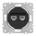 Розетка телефонная RJ11 + интернет RJ45 202.44-1.black от ImperiumLoft