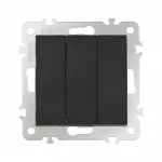 Выключатель трёхклавишный, 10AX 250V 206.30-3.black от ImperiumLoft