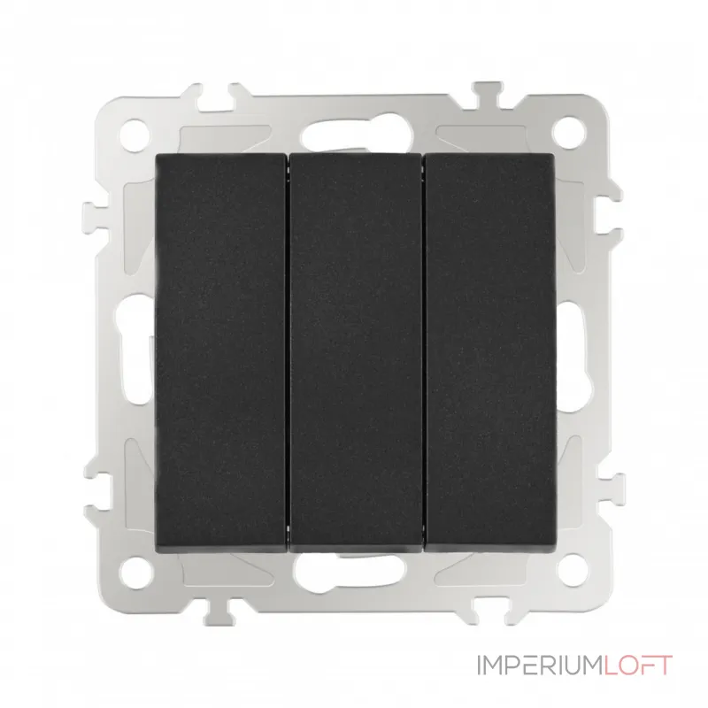 Выключатель трёхклавишный, 10AX 250V 206.30-3.black от ImperiumLoft Выключатель трёхклавишный, 10AX 250V 206.30-3.black от ImperiumLoft
