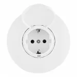 Розетка круглая с заземлением и шторками Arte Milano SET08-1-41-1 white от ImperiumLoft