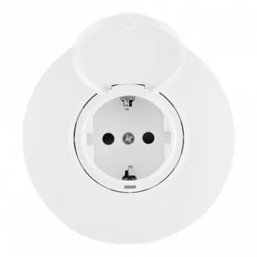 Розетка круглая с заземлением и шторками Arte Milano SET08-1-41-1 white