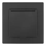 Комплект розетки с заземлением и шторками Arte Milano SET06-1-41-1 black от ImperiumLoft