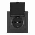 Комплект розетки с заземлением и шторками Arte Milano SET06-1-41-1 black от ImperiumLoft