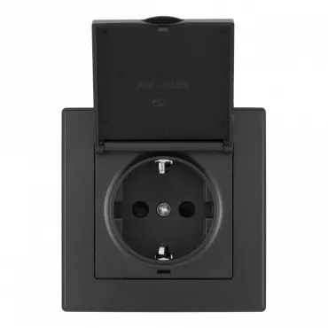 Комплект розетки с заземлением и шторками Arte Milano SET06-1-41-1 black Комплект розетки с заземлением и шторками Arte Milano SET06-1-41-1 black
