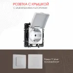 Розетка с заземлением, шторками и защитной крышкой, 16A 250V 217.41-1.silver от ImperiumLoft