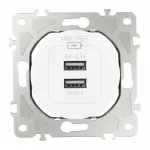 Розетка USB 2.1А+1А 202.46-1.white от ImperiumLoft
