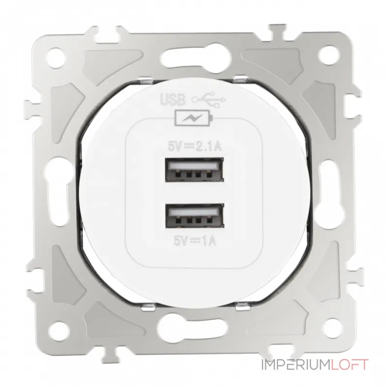 Розетка USB 2.1А+1А 202.46-1.white от ImperiumLoft Розетка USB 2.1А+1А 202.46-1.white от ImperiumLoft